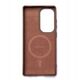 Etui Wozinsky Carbon Fibre Case z MagSafe na Samsung Galaxy S25 - brązowe