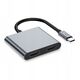 Adapter Tech-Protect HB08 HUB 4in1 USB-C, USB-A 2.0, 2xHDMI 4K 60Hz Space Grey