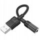 HOCO adapter AUX USB A do Jack 3,5mm (żeński) Spirit LS37 czany