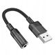 HOCO adapter AUX USB A do Jack 3,5mm (żeński) Spirit LS37 czany
