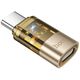 Adapter USB C do Lightning Hoco UA36D transparentny złoty