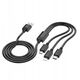 Kabel 3w1 USB A do Lightning / Micro USB / USB C Hoco 2A X74 1 m czarny