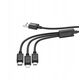 Kabel 3w1 USB A do Lightning / Micro USB / USB C Hoco 2A X74 1 m czarny