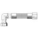 Ferro Wąż do gazu nakrętno-nakrętny 1/2" 0,75m PVC z kolanem (WGK0750)