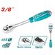 Terksline rankena galvutems TOTAL, CR-V+Cr-Mo, 3/8", 45T, 205 mm, THT106386