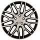 Ratlankiu gaubtai ALBURNUS Dakar R16, sidabrine ir juoda spalva, 4 vnt.