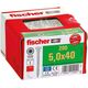 Medsraigciai FISCHER, 5,0 x 40 mm, kampams, TORX, 200 vnt.