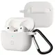 Silikonowe etui z karabińczykiem Bizon Case Headphone Silicone do Apple AirPods 3 białe