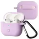 Silikonowe etui z karabińczykiem Bizon Case Headphone Silicone do Apple AirPods 3 lawendowe