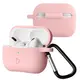 Silikonowe etui z karabińczykiem Bizon Case Headphone Silicone do Apple AirPods Pro 2 jasnoróżowe
