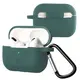 Silikonowe etui z karabińczykiem Bizon Case Headphone Silicone do Apple AirPods Pro 2 ciemnozielone