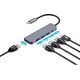 PLATINET MEDIA HUB USB-C TO 4X USB-A 3.2 GEN1 + 1X USB-C PD 100W 5IN1 ALUMINIUM [46235]