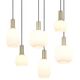 Pendant lamp TRIO DIVA, 6xE27, max 6x10W brass/white 85x20x150cm