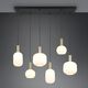 Pendant lamp TRIO DIVA, 6xE27, max 6x10W brass/white 85x20x150cm