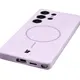 Silikonowe etui z pierścieniem magnetycznym Bizon Soft Case Magnetic do Samsung Galaxy S25 Ultra jasnofioletowe
