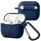 Silikonowe etui z karabińczykiem Bizon Case Headphone Silicone do Apple AirPods 4 granatowe