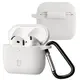 Silikonowe etui z karabińczykiem Bizon Case Headphone Silicone do Apple AirPods 4 białe