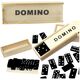 Gra Logiczna Rodzinna Domino 32 Płytki Drewniane Czarne LEAN TOYS