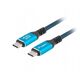 KABEL USB-C M/M USB4 0.5M 240W 8K 60HZ CZARNO-NIEBIESKI LANBERG