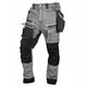 Spodnie robocze DENIM, wzmocnienia Cordura, odpinane kieszenie kaburowe, szare, rozmiar XS
