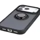 Etui z uchwytem na palec Bizon Case Hybrid Ring do Apple iPhone 17 Pro przydymione z czarną ramką