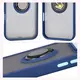 Etui z uchwytem na palec Bizon Case Hybrid Ring do Apple iPhone 17 Pro Max przydymione z granatową ramką