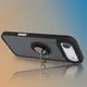 Etui z uchwytem na palec Bizon Case Hybrid Ring do Apple iPhone 17 Air przydymione z czarną ramką