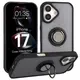 Etui z uchwytem na palec Bizon Case Hybrid Ring do Apple iPhone 17 przydymione z czarną ramką