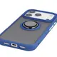 Etui z uchwytem na palec Bizon Case Hybrid Ring do Apple iPhone 17 Pro przydymione z granatową ramką