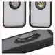 Etui z uchwytem na palec Bizon Case Hybrid Ring do Apple iPhone 17 Pro Max przydymione z czarną ramką