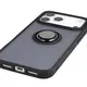 Etui z uchwytem na palec Bizon Case Hybrid Ring do Apple iPhone 17 Pro Max przydymione z czarną ramką
