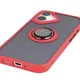 Etui z uchwytem na palec Bizon Case Hybrid Ring do Apple iPhone 17 przydymione z czerwoną ramką