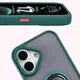 Etui z uchwytem na palec Bizon Case Hybrid Ring do Apple iPhone 17 przydymione z ciemnozieloną ramką