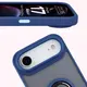 Etui z uchwytem na palec Bizon Case Hybrid Ring do Apple iPhone 17 Air przydymione z granatową ramką