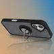 Etui z uchwytem na palec Bizon Case Hybrid Ring do Apple iPhone 17 przydymione z czarną ramką