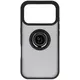 Etui z uchwytem na palec Bizon Case Hybrid Ring do Apple iPhone 17 Pro przydymione z czarną ramką