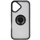 Etui z uchwytem na palec Bizon Case Hybrid Ring do Apple iPhone 17 przydymione z czarną ramką