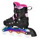 NH10905 4w1 ŁYŻWOROLKI LED RÓŻOWE Z WYM. PŁOZĄ HOKEJOWĄ RAINBOW ROZM. S(31-34) NILS EXTREME