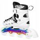NH10905 4w1 ŁYŻWOROLKI LED BIAŁE Z WYM. PŁOZĄ HOKEJOWĄ RAINBOW ROZM. L(39-42) NILS EXTREME