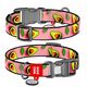 Collar WauDog Nylon Obroża nylonowa z QR-paszportem, plastikowy fastex, wzór AWOKADO NA RÓŻU, M 20mm/28-40cm