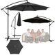 Parasol Ogrodowy Boczny Z Regulacją Pochyłu Pokrowiec 350 x 250cm Antracyt EDUKAMP