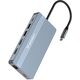 14w1 HUB do 3 monitorów USB-A USB-C DisplayPort HDMI RJ45 SD TF mini jack - szary 14w1 HUB do 3 monitorów USB-A USB-C DisplayPort HDMI RJ45 SD TF mini jack - szary