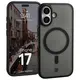 Etui z pierścieniem magnetycznym Bizon Case MatteO do Apple iPhone 17 przydymione-czarne