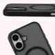 Etui z pierścieniem magnetycznym Bizon Case MatteO do Apple iPhone 17 przydymione-czarne