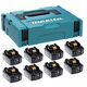 Komplektas 18V, 8xBL1860B, MAKPAC 1 Makita