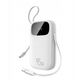 Powerbank Baseus EnerFill FC31 20000mAh 45W z wyświetlaczem cyfrowym i 2 wbudowanymi kablami (USB-C + Lightning) - biały