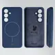 Silikonowe etui z pierścieniem magnetycznym Bizon Soft Case Magnetic do Samsung Galaxy S25 granatowe
