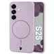 Silikonowe etui z pierścieniem magnetycznym Bizon Soft Case Magnetic do Samsung Galaxy S25 jasnofioletowe