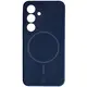 Silikonowe etui z pierścieniem magnetycznym Bizon Soft Case Magnetic do Samsung Galaxy S25 granatowe