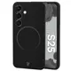 Silikonowe etui z pierścieniem magnetycznym Bizon Soft Case Magnetic do Samsung Galaxy S25 czarne